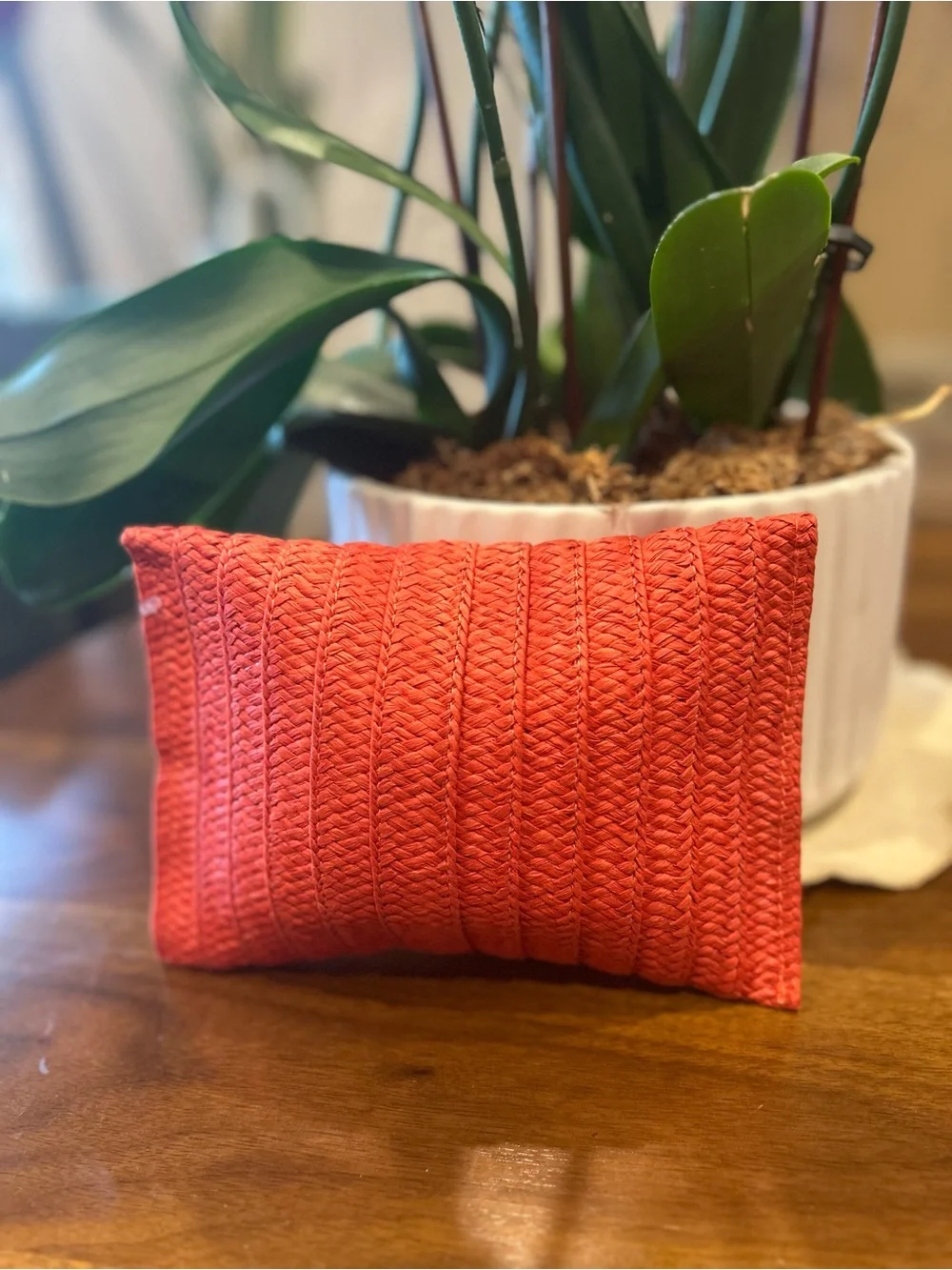 Red Knit Accent Pillow - Unbranded